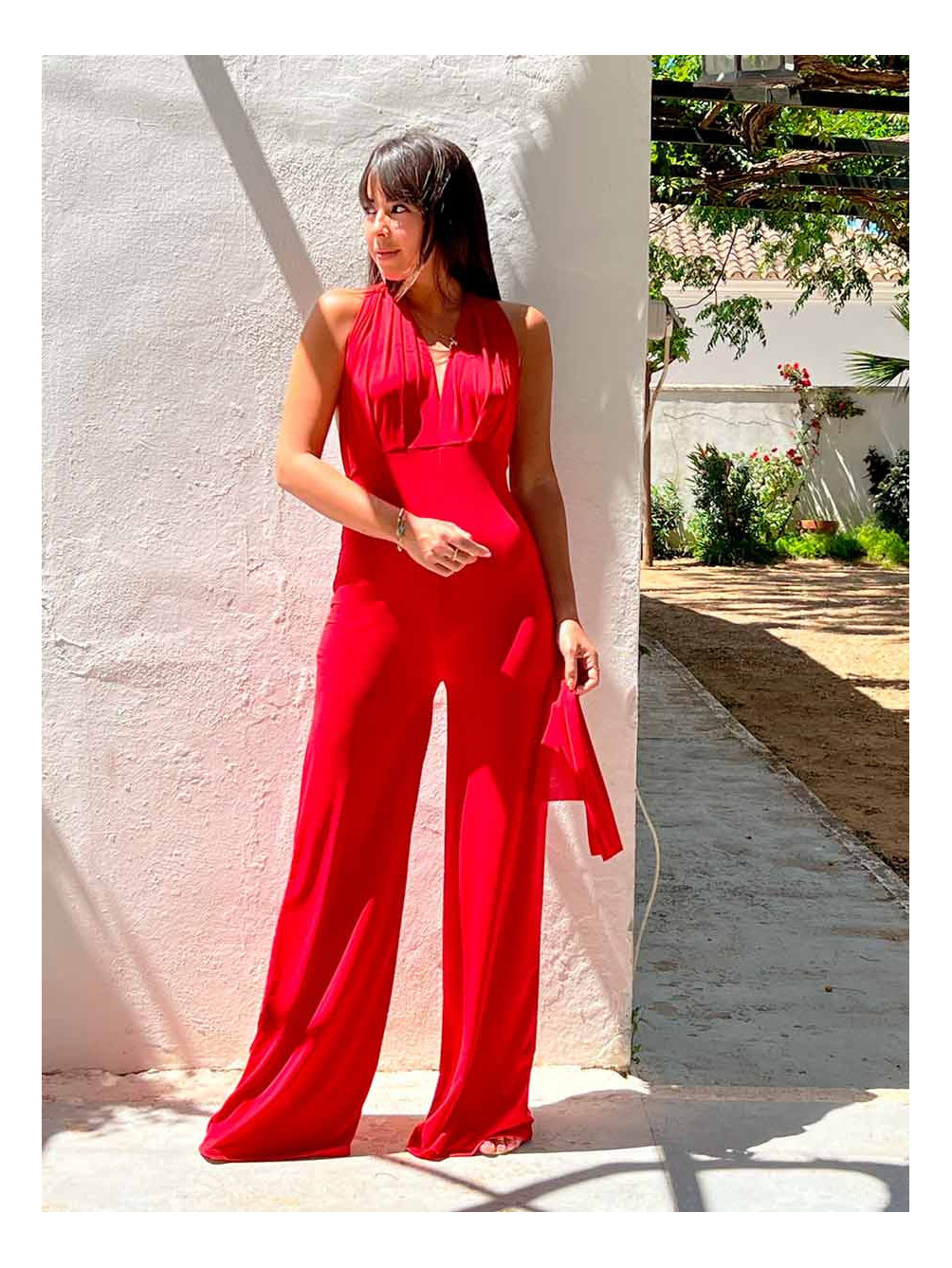 Mono Multiposición, Mono Rojo, Vestido de Fiesta Largo, Mariquita Trasquilá