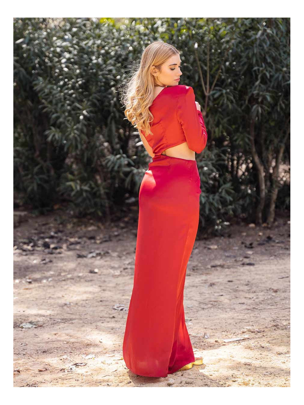 Vestido Bolonia, Vestido de Invitada, Vestido Rojo de Invitada, Mariquita Trasquilá