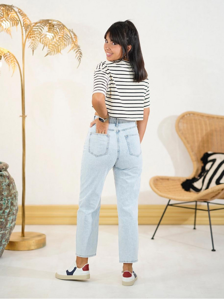 JEANS MOM FIT ROTOS