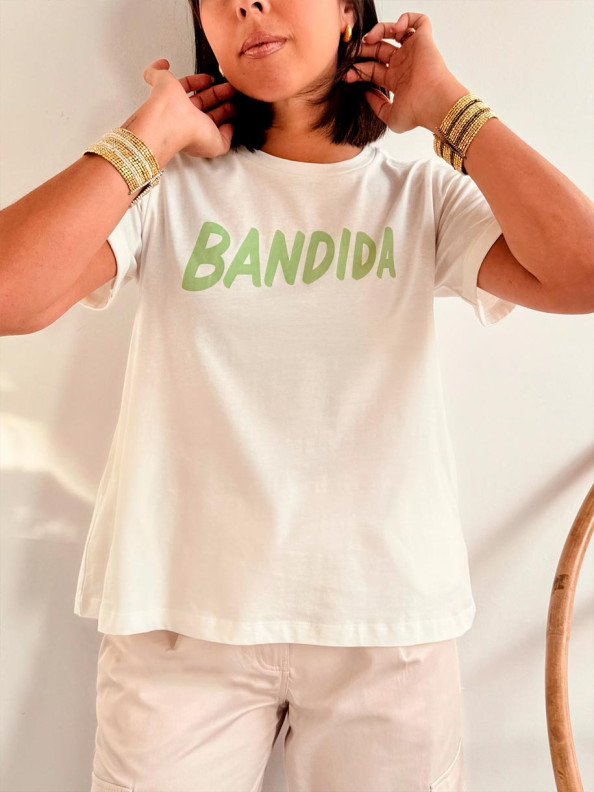 Camiseta Bandida, Camiseta Blanca, Camiseta de Algodón, Mariquita Trasquilá