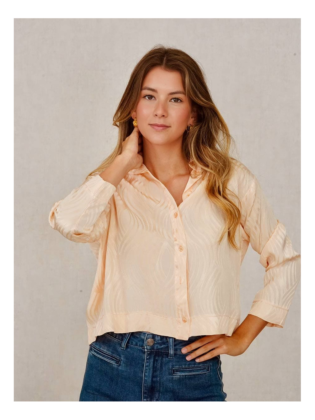 Camisa Razzoli, Camisa Rosa, Blusa de mujer, Mariquita Trasquilá