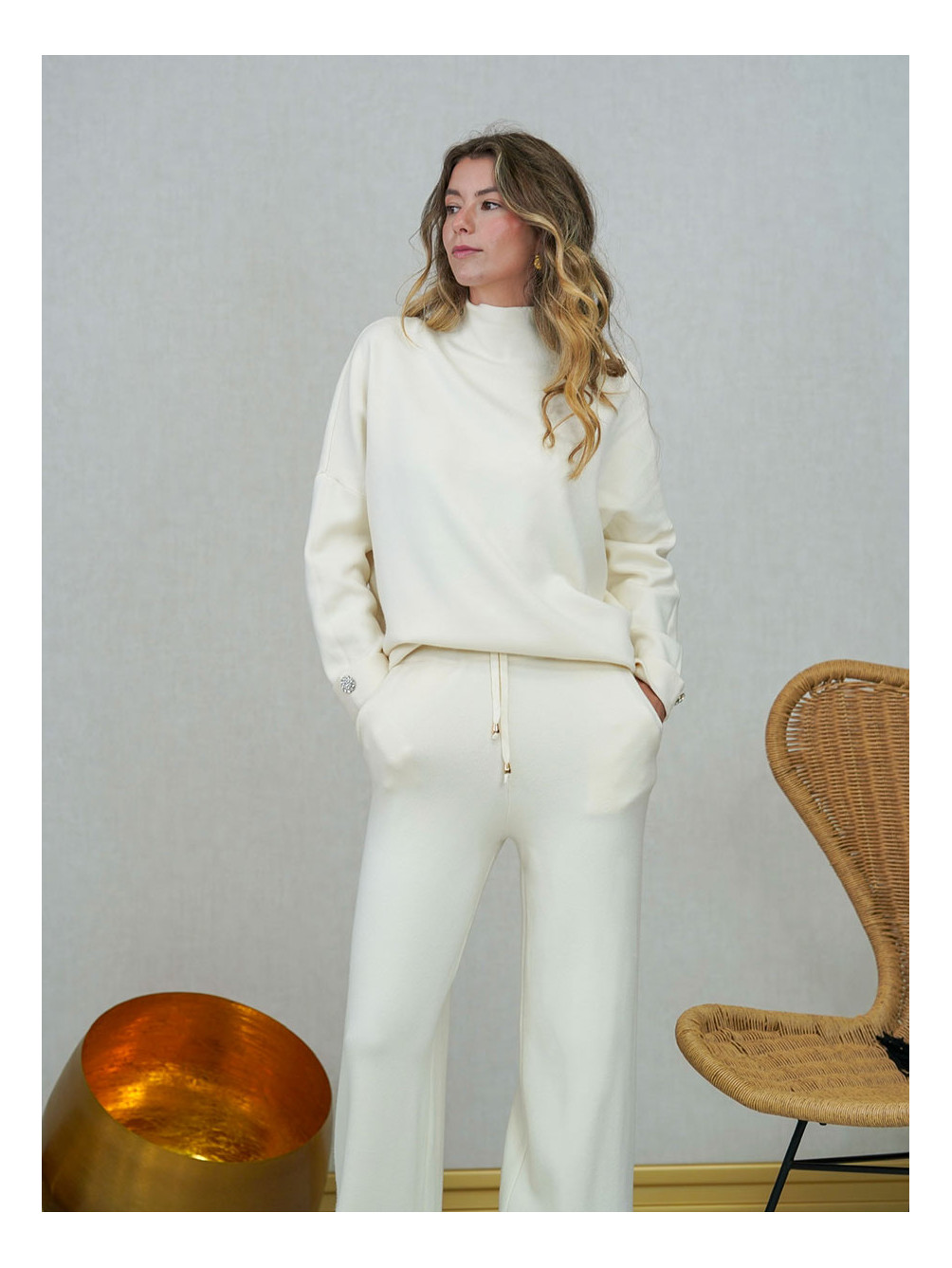 Conjunto Punto Perkins, Conjunto De Punto Blanco, Conjunto Jersey y Pantalón, Mariquita Trasquilá