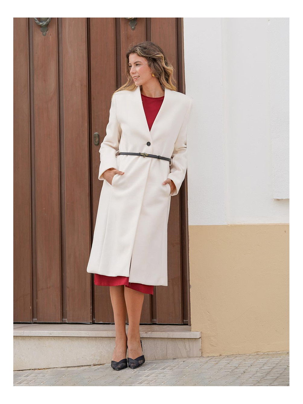 Abrigo Largo Cinturón, Trenca Beige, Trench Mujer, Mariquita Trasquilá