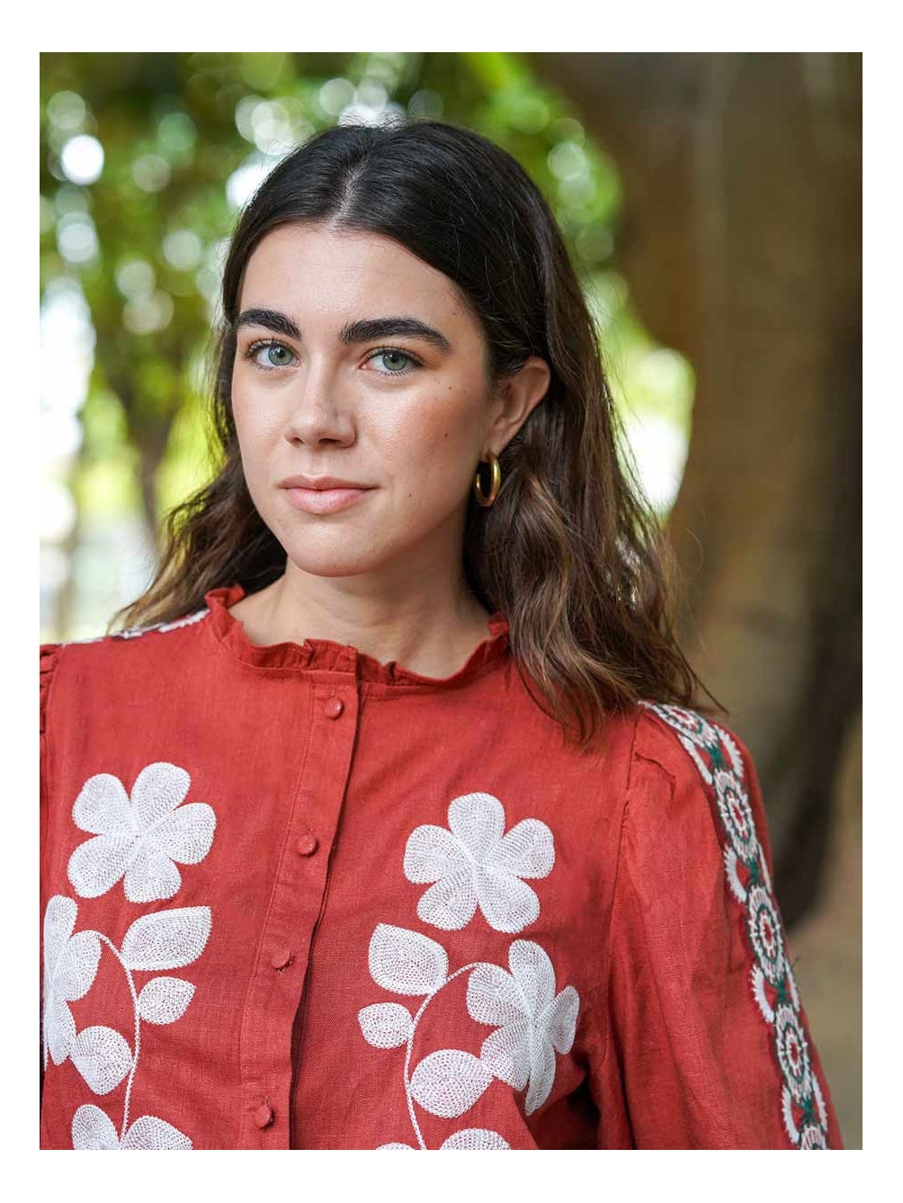 Camisa Flores Bordadas, Camisa Mujer, Camisa Mangas Largas, Mariquita Trasquilá