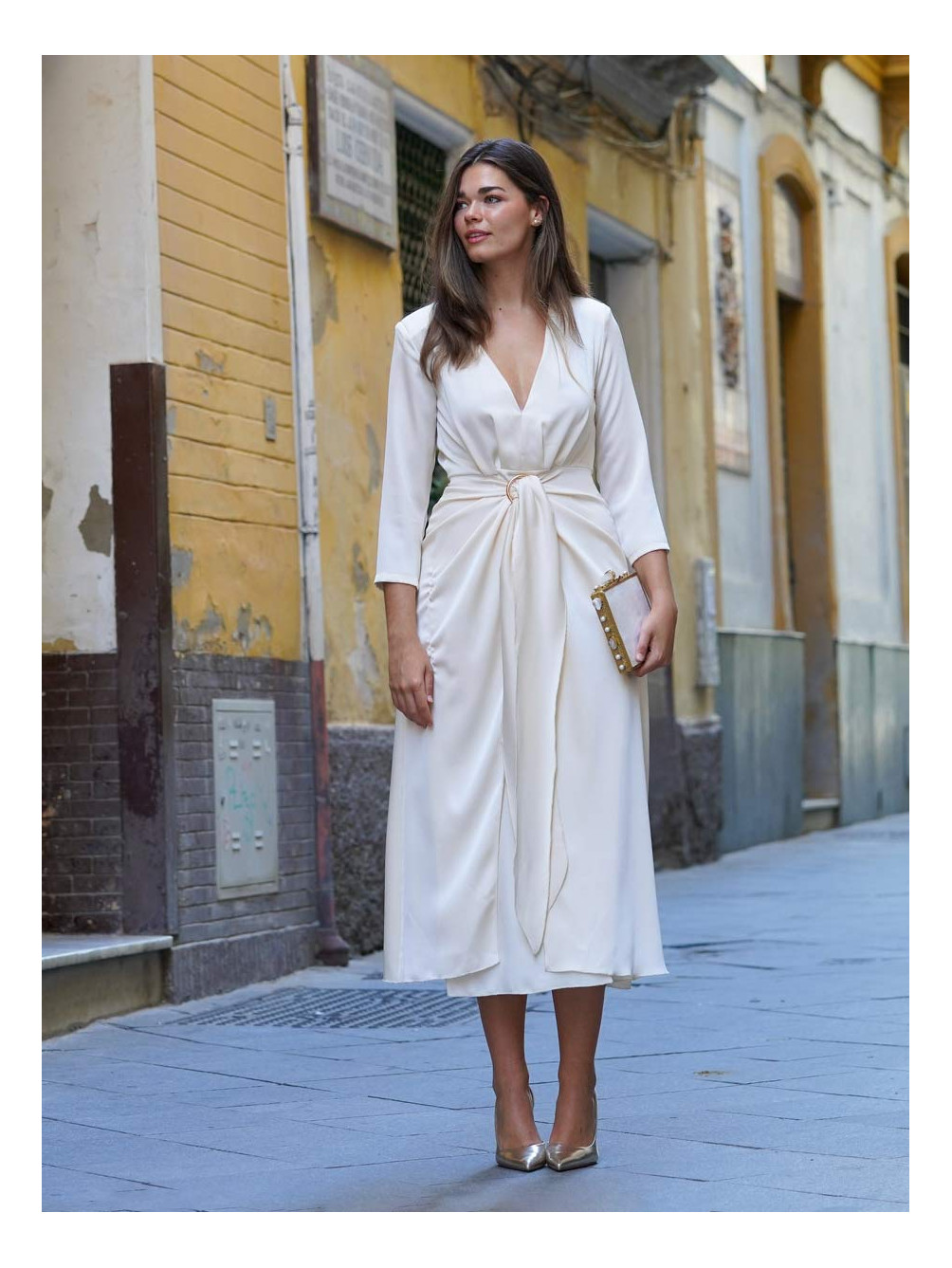 Vestido Almendra Palermo, Vestido para Novias, Vestido Boda Civil, Mariquita Trasquilá