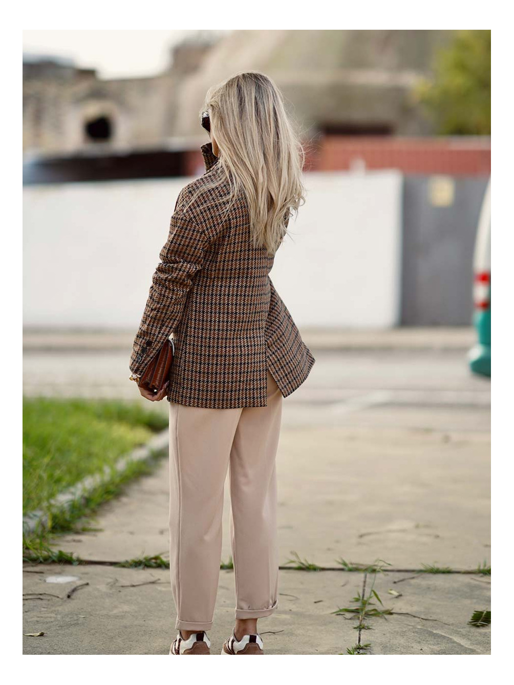 Chaqueta Camel Tartán, Americana de Cuadros, Americana de Mujer, Mariquita Trasquilá