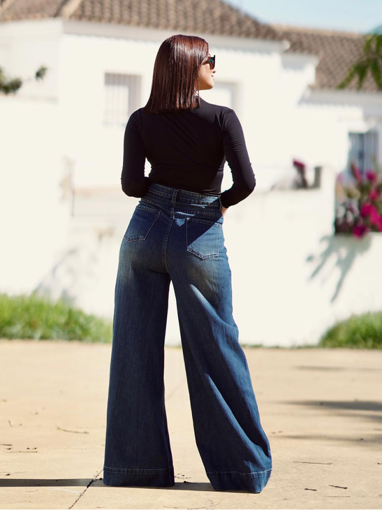 JEANS WIDE LEG TIRO ALTO