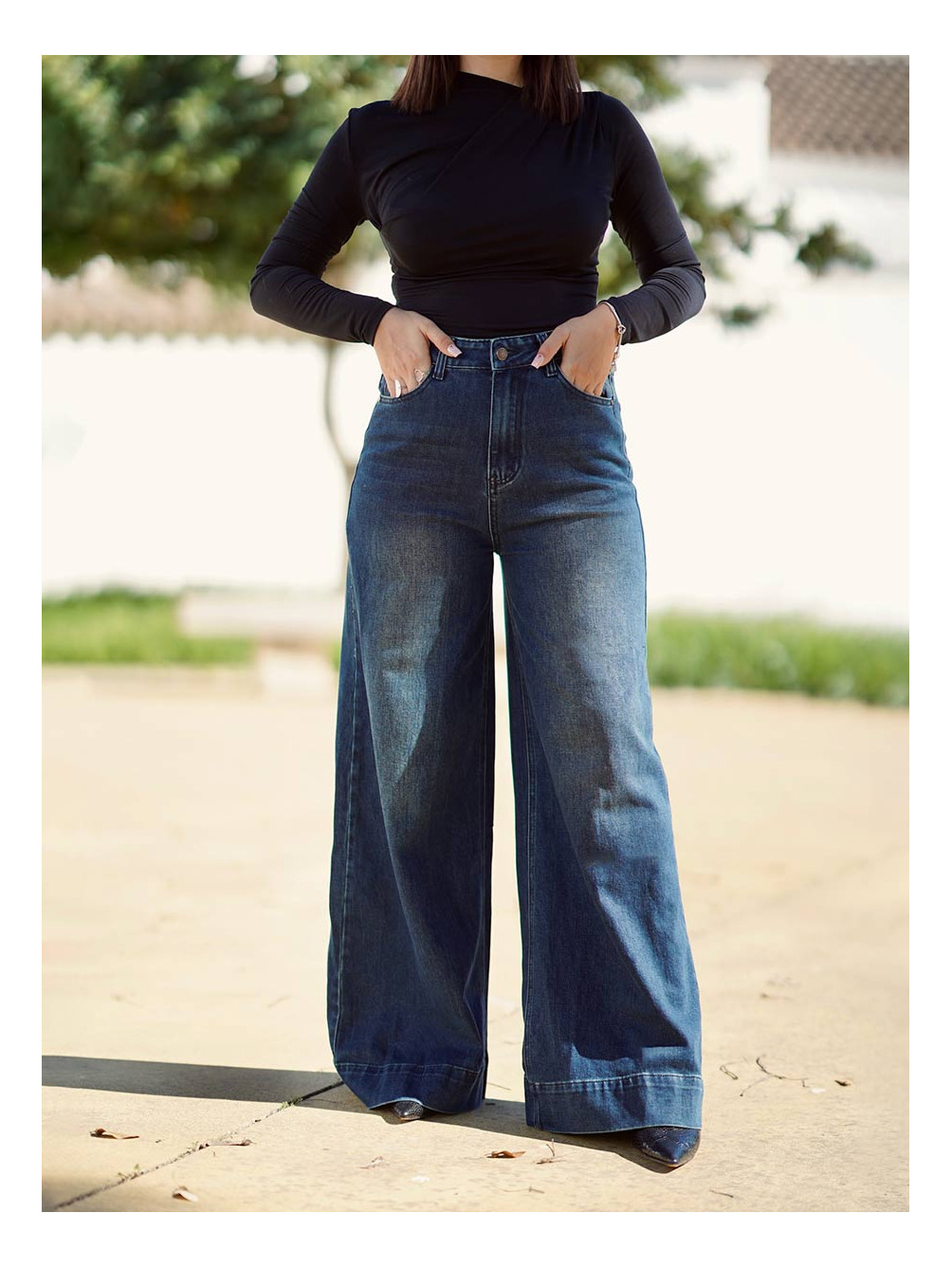 Jeans Wide Leg Tiro Alto, Jeans Mujer, Jeans Recto, Mariquita Trasquilá